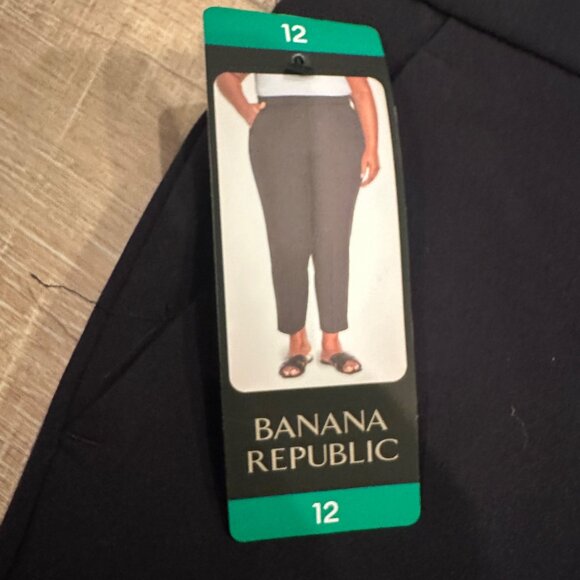 BANANA REPUBLIC WOMENS BLACK SIZE 12 TAPERED PULL ON PANTS NEW - Picture 5 of 11